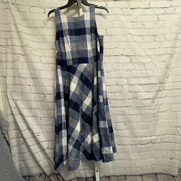 ELIZA J - Gingham Checkered Blue White Dress - Picture 3 of 9